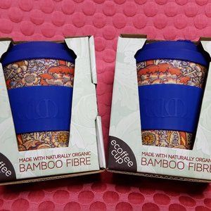 SET of 2!  NEW ecoffee ORGANIC BAMBOO FIBER hot beverage cups set